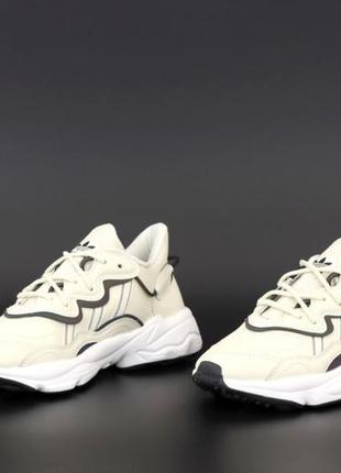 Женские кроссовки adidas ozweego beige white 38-39-401 фото