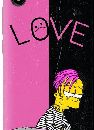 Силиконовый чехол бампер fts для xiaomi redmi 7а с рисунком барт симпcон sad