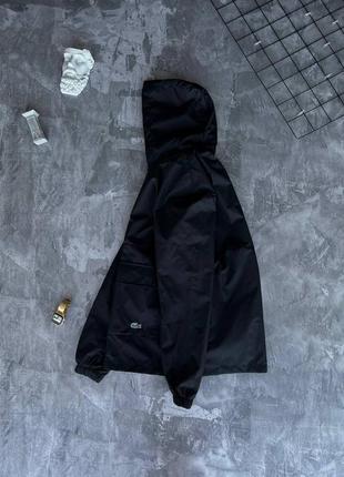 Шикарний та якісний анорак лакоста/стильний анорак lacoste в чорному кольорі на осінь -весну-літо6 фото
