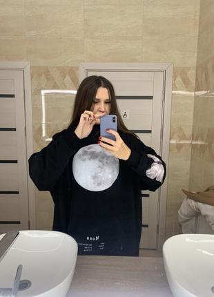 Оверсайз худи месяц принт