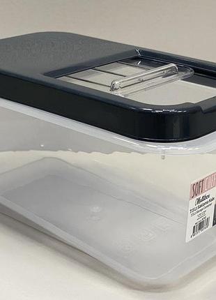 Контейнер для хранения сыпучих продуктов 7,5 л soft chef 00765 прозрачный/серый