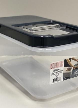 Контейнер для хранения сыпучих продуктов 7,5 л soft chef 00765 прозрачный/серый3 фото