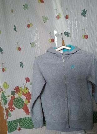 Супер кофта серая с капюшоном"nike"р.м,бангладеж,80%котон,20%пол-р.