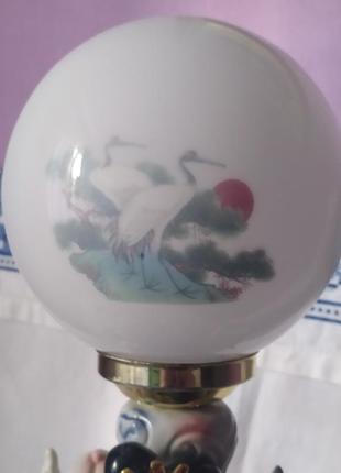 Каминные фарфоровые часы , светильник