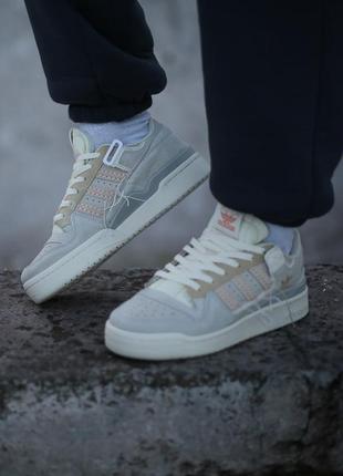 Женские стильные удобные спорт стиль кроссовки кеды адедас adidas forum 84 low “off white” grey beige9 фото