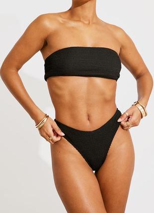 Плавки чорні в рубчик l prettylittlething