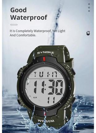 Synoke armygreen водонепроницаемые противоударные цифровые мужские часы