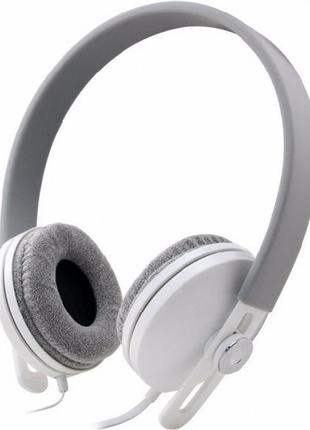 Навушники накладні провідні з мікрофоном gorsun gs-7705 сіро-білі