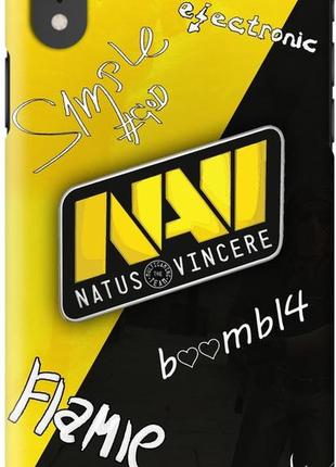 Силиконовый чехол бампер fts для apple iphone xr с рисунком natus vincere автографы