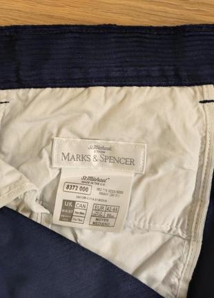 Брюки брюки брюки мужские прямые широкие вельвет синие повседневные marks &amp; spencer, размер m - l8 фото