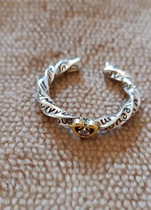 Оригинальное модное кольцо сердце ❤️ надпись стерлинг3 фото
