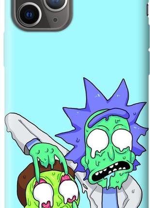 Силиконовый чехол бампер fts для apple iphone 11 pro с дизайном рик и морти