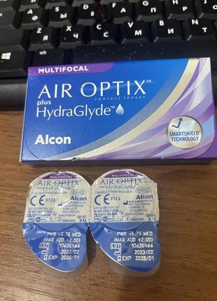 Мультифокальные контактные линзы alcon air optix plus hydraglyde -5,75(add+2)2 фото