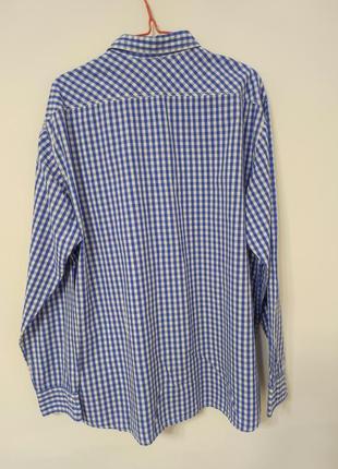 Сорочка рубашка чоловіча синя біла пряма широка livergy, розмір 2xl - 3xl4 фото