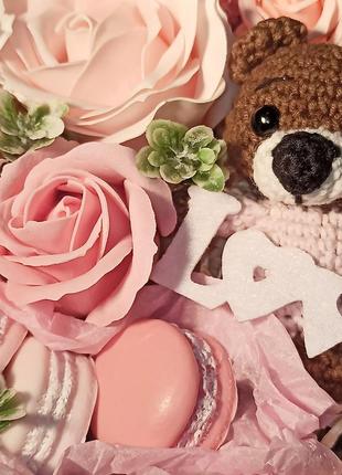 Бокс подарунковий набір дівчині мильних троянд мило ручної роботи4 фото