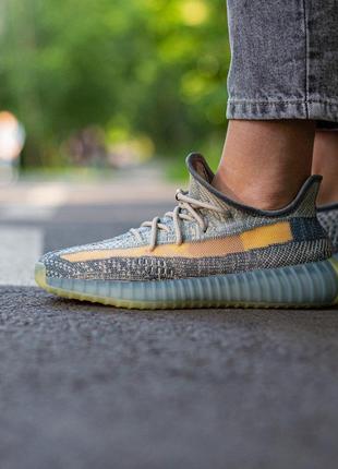 Adidas yeezy boost 350 v2 israfil в сером цвете кроссовки адидас (36-45)3 фото