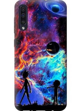 Чехол силиконовый бампер fts на samsung galaxy a30s a307f c рисунком рик и морти космос