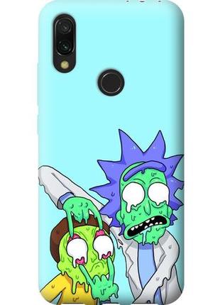 Силиконовый чехол бампер fts для xiaomi redmi 7 с рисунком рик и морти