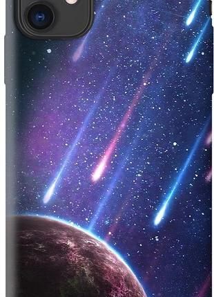 Силиконовый чехол бампер fts для apple iphone 11 с дизайном космос звездопад