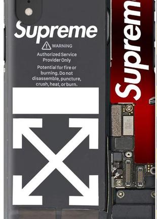 Чехол силиконовый бампер fts для apple iphone xr с рисунком supreme