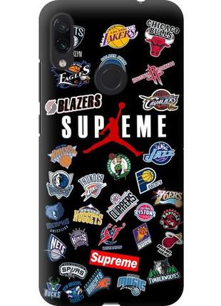 Чехол силиконовый бампер fts на xiaomi redmi note 7 c рисунком баскетбольный supreme