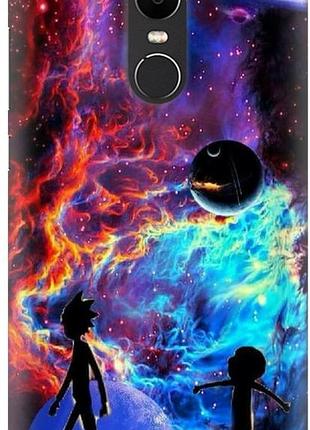 Чехол силиконовый бампер fts на xiaomi redmi note 4x с дизайном рик и морти космос