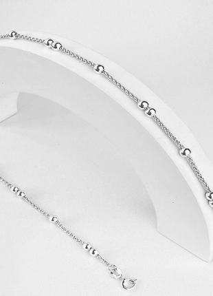 Жіночий срібний ланцюжок кульки, колосок ланцюг на шию, 925 проба