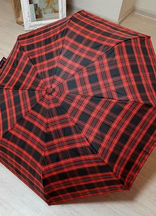 Зонт мужской на 10 спиц с системой антиветер и усиленным каркасом расцветки клетка-шотланд...
