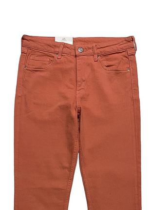 Джинси однотонні коралові h&m slim ankle w28
