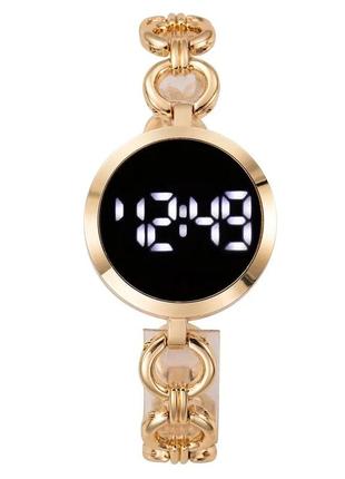 Жіночий дуже класний електронний годинник-браслет gold5 фото