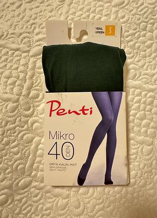 Колготы penti темно-зеленые 40 den