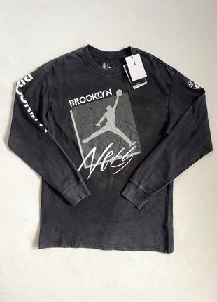 Новый лонгслив с принтом jordan лонг черный кофта джордан s, m, l, xl