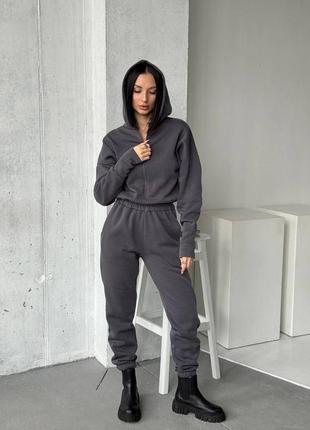 Стильный теплый комбинезон на флисе