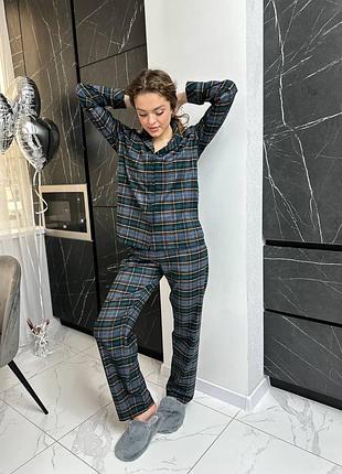 Фланелева піжама сорочка та штани3 фото