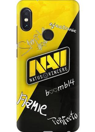 Чехол силиконовый бампер fts на xiaomi redmi note 5 c рисунком natus vincere автографы