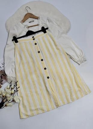 Спідниця довга на гудзиках лляна