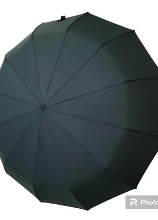 Зонт женский автоматический с усиленным каркасом на 12 спиц и системой антиветер однотонной расцветки