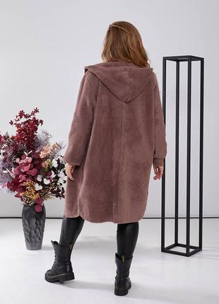 Тепле жіноче пальто із альпаки 56-58 розміру4 фото