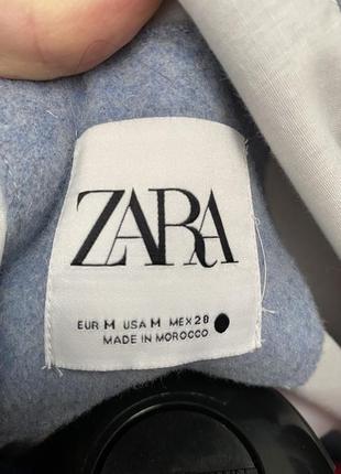 Пальто сорочка zara, блакитне пальто4 фото