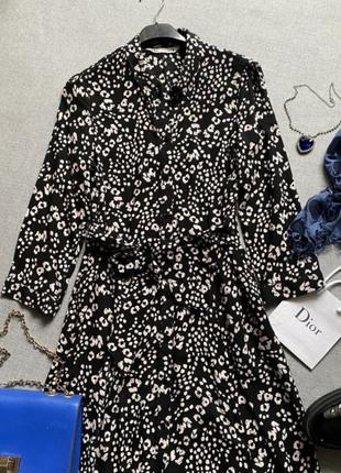 Изумительное, длинное, платье, халат, zara, на пуговицах, с карманами, натуральное,...