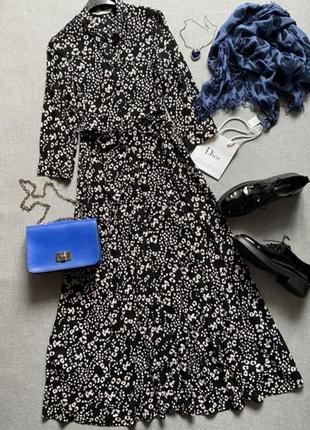 Изумительное, длинное, платье, халат, zara, на пуговицах, с карманами, натуральное,...