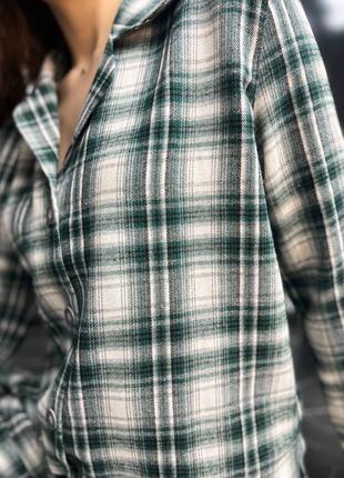 Фланелева піжама в клітинку сорочка та штани5 фото