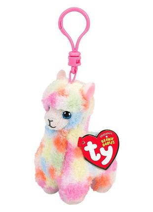 Ty beanie babies різнобарвна лама "lola" 12 см1 фото