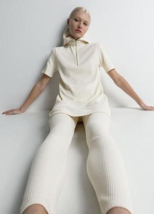 Коротке плаття-поло/туніка/подовжена футболка в рубчик 8 розміру