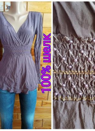 100% шелк . шикарная шелковая туника блузка цвет аметист1 фото