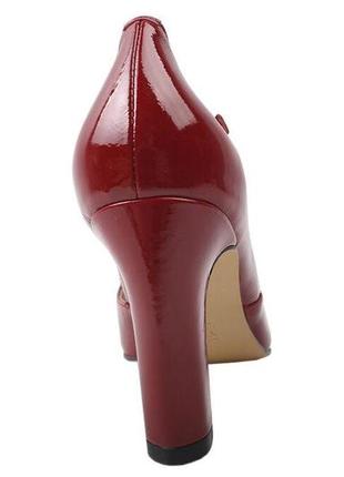 Туфли женские из натуральной лаковой кожи, на большом каблуке, красные, angelo vani, 374 фото