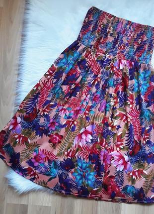 2 вещи по цене 1. яркое цветочное летнее платье без бретелей, платье в цветы ocean club6 фото