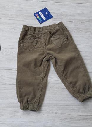 Вельветовые штаны 80 9-12 месяцев штанишки германия lupilu2 фото