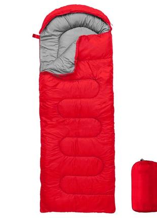 Спальний мішок зимовий (спальник) ковдра з капюшоном e-tac winter red