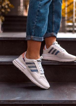 Adidas zx500 в білому кольорі жіночі кросівки адідас (36-41)
